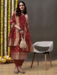 Classic Maroon Silk Kurta Set with Banarasi Dupatta