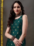 Elegant Bottle Green Silk Suit with Banarasi Dupatta (5)