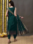 Elegant Bottle Green Silk Suit with Banarasi Dupatta (5)