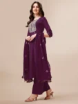 Embroidered Yoke Design Chinon A-Line Kurta Pant with Sequence Dupatta Set (21)