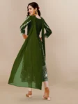 Emerald Green Chikankari Anarkali Kurta Set (2)