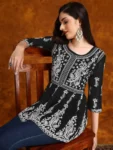 Georgette Chikankari Embroidered Short Kurti (28)