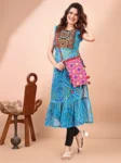 Georgette Embroidered Bandhani Print Kurta