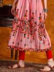 Gorgeous Pink Georgette Anarkali Kurta Set with Multi-Color Embroidery & Sequence Work (8)