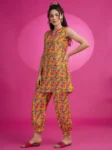 Mustard Printed Co-ords Set with Matching Scrunchie (8)