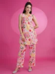 Peach A-line Printed Co-ords Set (7)