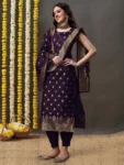 Premium Wine Silk Kurta Set with Banarasi Dupatta (7)