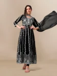 Royal Black Chikankari Anarkali Suit