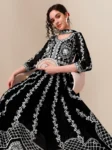 Royal Black Chikankari Anarkali Suit (4)