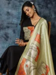 Straight Cotton Blend Digital Print Kurta Pant With Assam Silk Dupatta (3)
