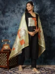 Straight Cotton Blend Digital Print Kurta Pant With Assam Silk Dupatta (3)