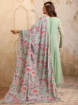 Dusty Green Georgette Embroidered Anarkali Kurta Pant with Dupatta Set (3)
