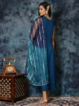 Rayon Bandhani Print Anarkali Kurta With Organza Dupatta Set (5)
