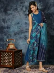 Rayon Bandhani Print Anarkali Kurta With Organza Dupatta Set (5)