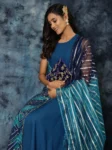 Rayon Bandhani Print Anarkali Kurta With Organza Dupatta Set